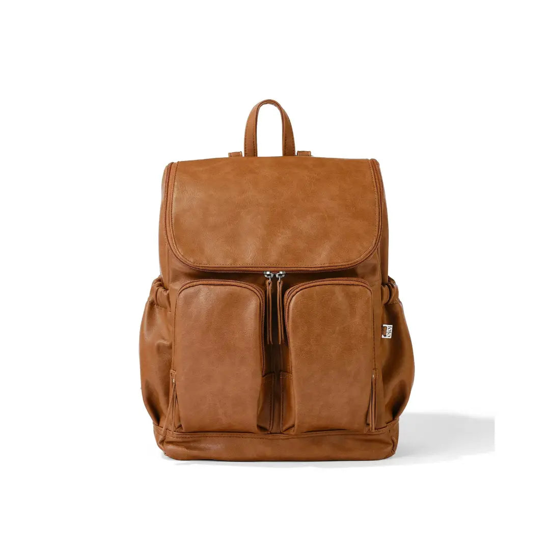 OiOi Vegan Leather Nappy Backpack - Tan