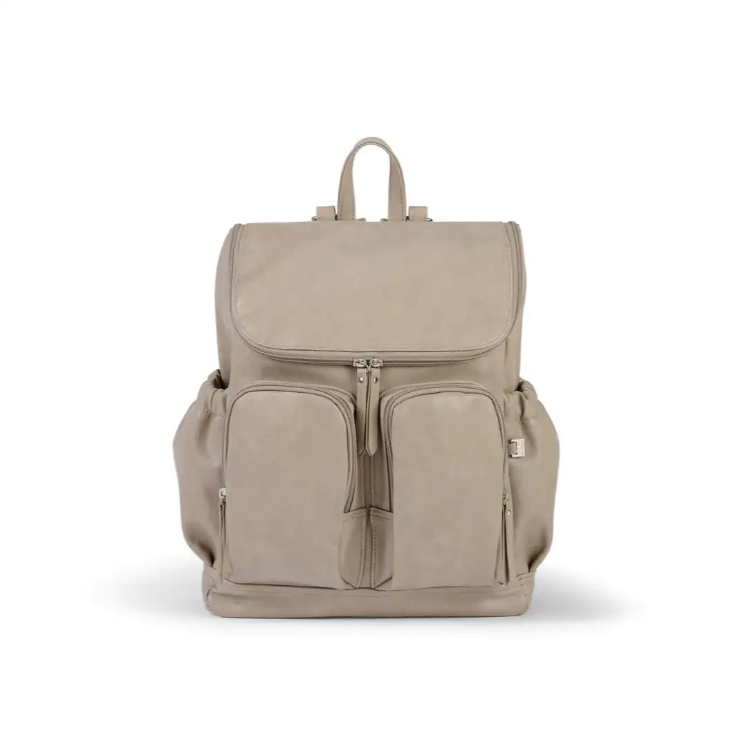 OiOi Vegan Leather Nappy Backpack - Taupe
