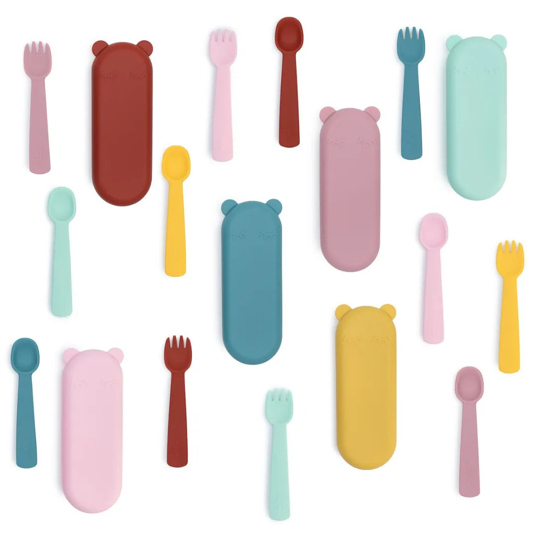 Feedie Fork & Spoon Set - Powder Pink