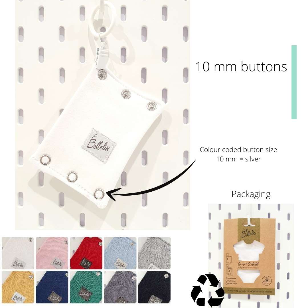10 mm buttons Snap & Extend® baby bodysuit (onesie) extender
