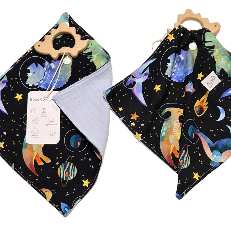 Cotton Soothing Comforter with Wooden Toy