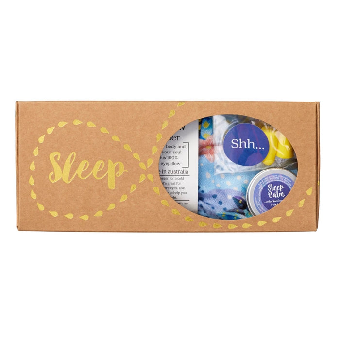 Wheatbags Love - Sleep Gift Pack - Eye pillow with a natural tin of sleep balm, and earplugs