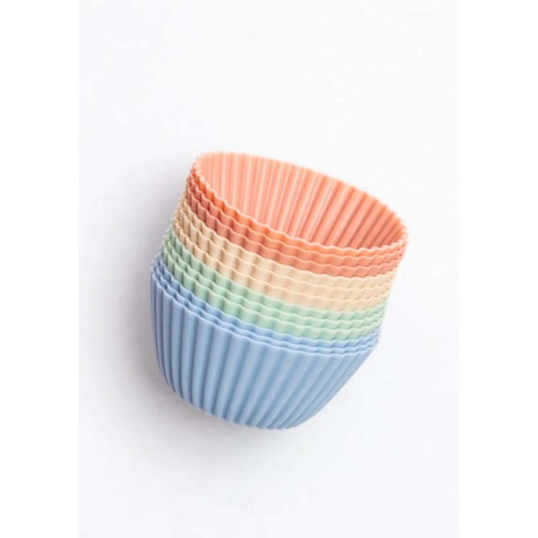 Montessori Mates - Silicone Reusable Mini Muffin Cups Pastel