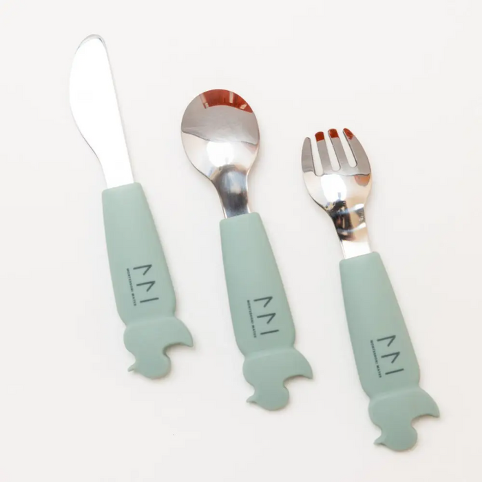 Montessori Mates - Soft Grip Toddler Cutlery Set - Spoon + Fork + Knife