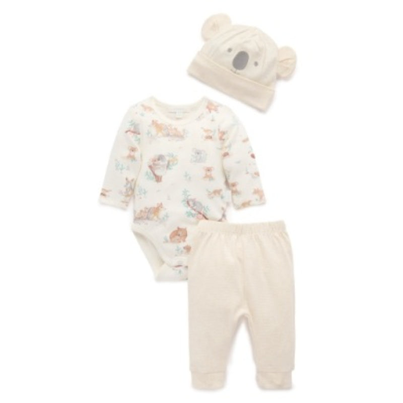 PureBaby - 3 Piece Gift Pack with Beanie or Headband
