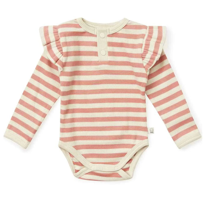 Snuggle Hunny Bodysuit Long Sleeve - Rose Stripe