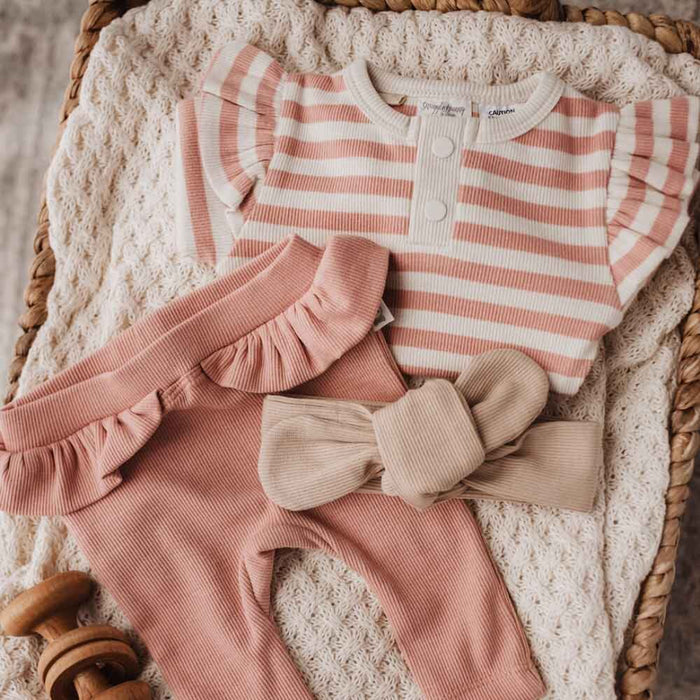 Snuggle Hunny Bodysuit Long Sleeve - Rose Stripe