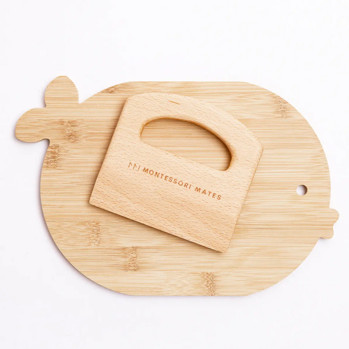 Montessori Mates - Wooden Kids Cutting Board + Knife Set