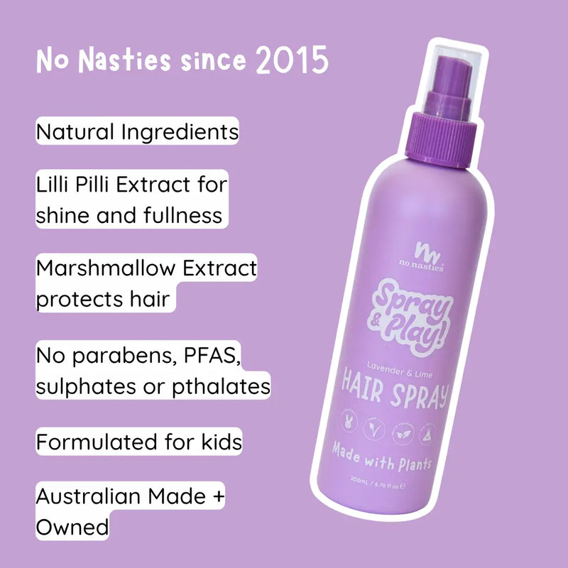 No Nasties - Natural Alcohol Free Hair Spray in Lavender and Fresh Lime