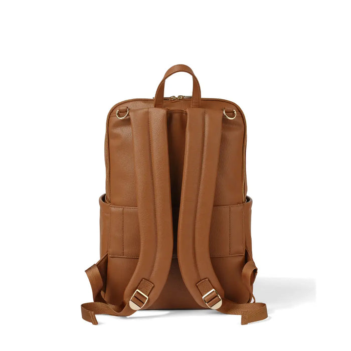 OiOi Vegan Leather Nappy Backpack Multitasker - Chestnut