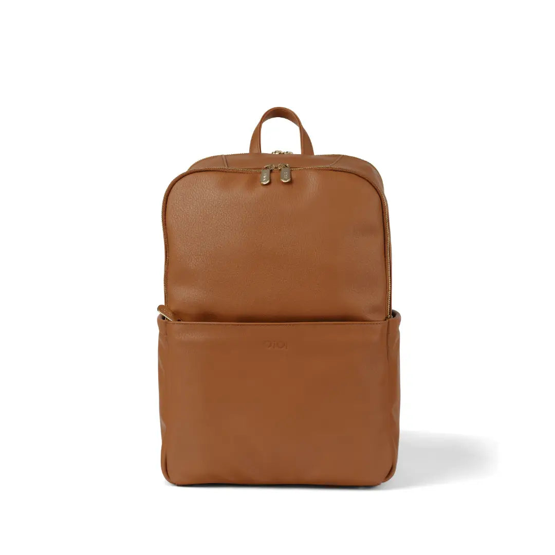 OiOi Vegan Leather Nappy Backpack Multitasker - Chestnut