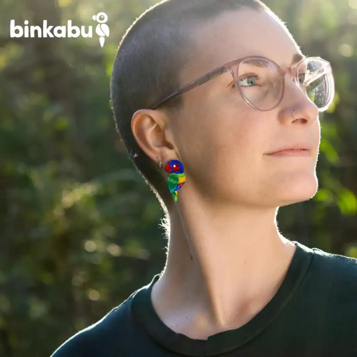 Rainbow Lorikeet Studs - Statement Bird Earrings