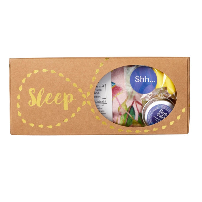 Wheatbags Love - Sleep Gift Pack - Eye pillow with a natural tin of sleep balm, and earplugs