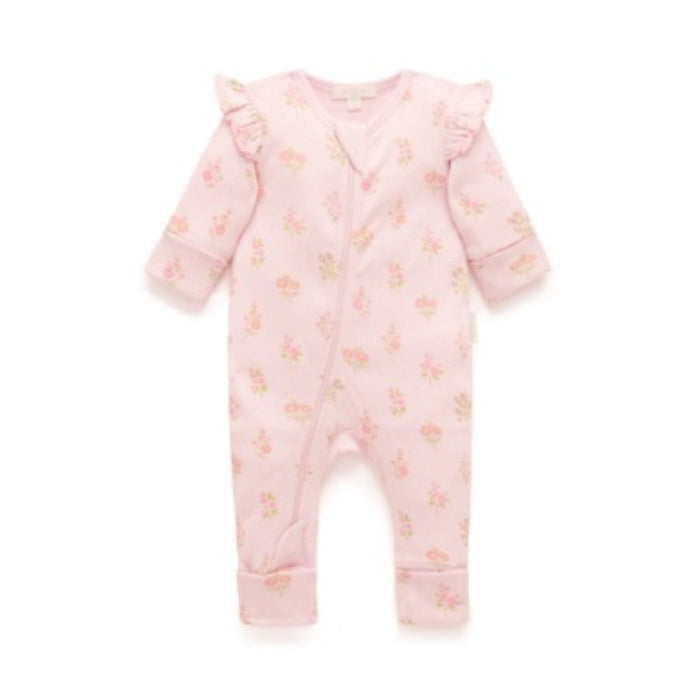 PureBaby - Aster Pointelle Zip Long Sleeve Growsuit