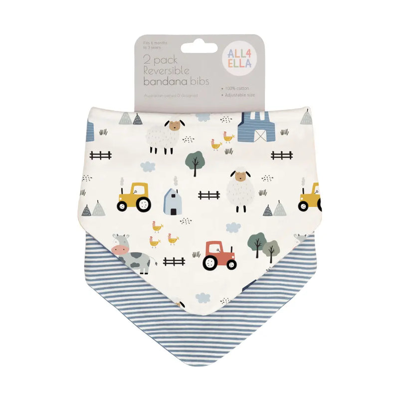 All4Ella - Reversible Bandana Bibs 2pack