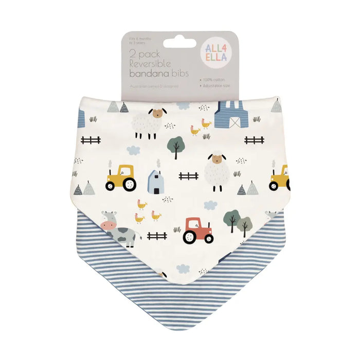 All4Ella - Reversible Bandana Bibs 2pack