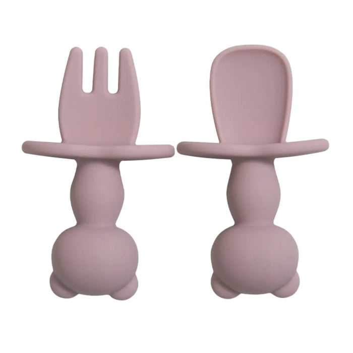 Baby Training Silicone Fork & Spoon Set - Teddy Bears - Bellelis