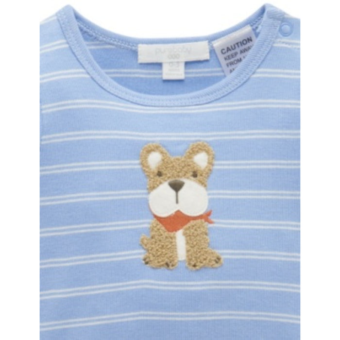 PureBaby - Sailor Dog Applique Short Sleeve Bodysuit