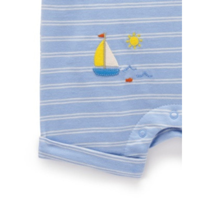 PureBaby - Sail Away Short Sleeve Growsuit