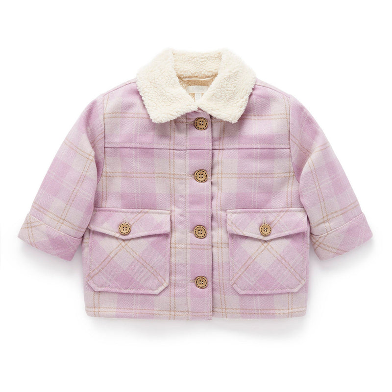 Purebaby Check sherpa jacket