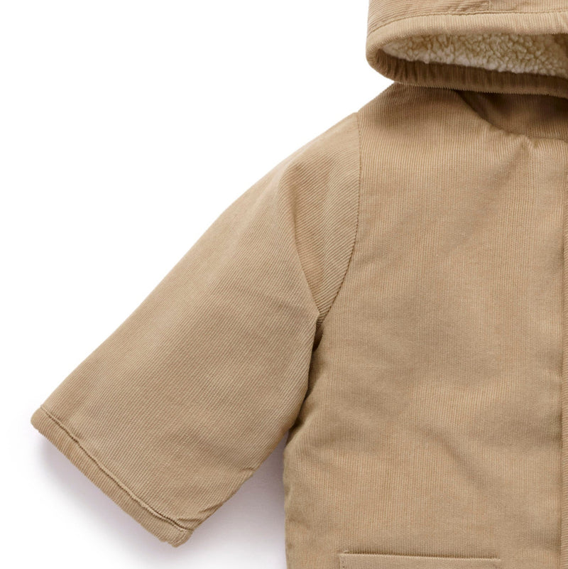 Purebaby Corduroy shearling jacket sleeve details