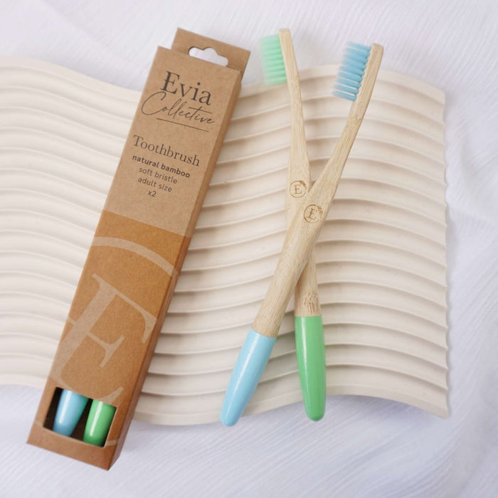 Evia Collective bamboo toothbrush - adult 2pck