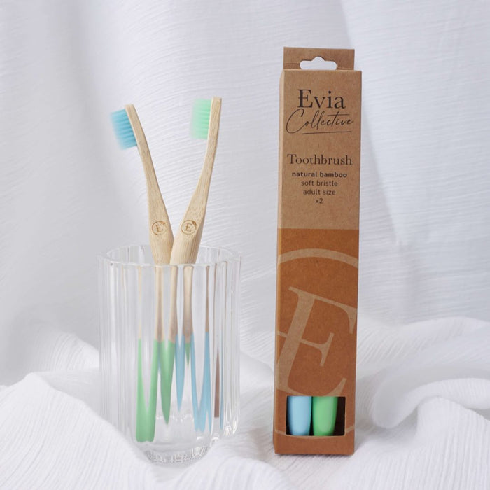 Evia Collective bamboo toothbrush - adult 2pck