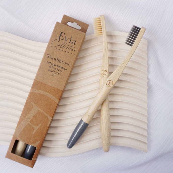 Evia Collective bamboo toothbrush - adult 2pck