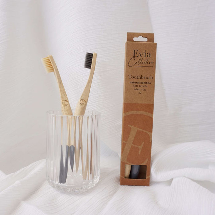 Evia Collective bamboo toothbrush - adult 2pck