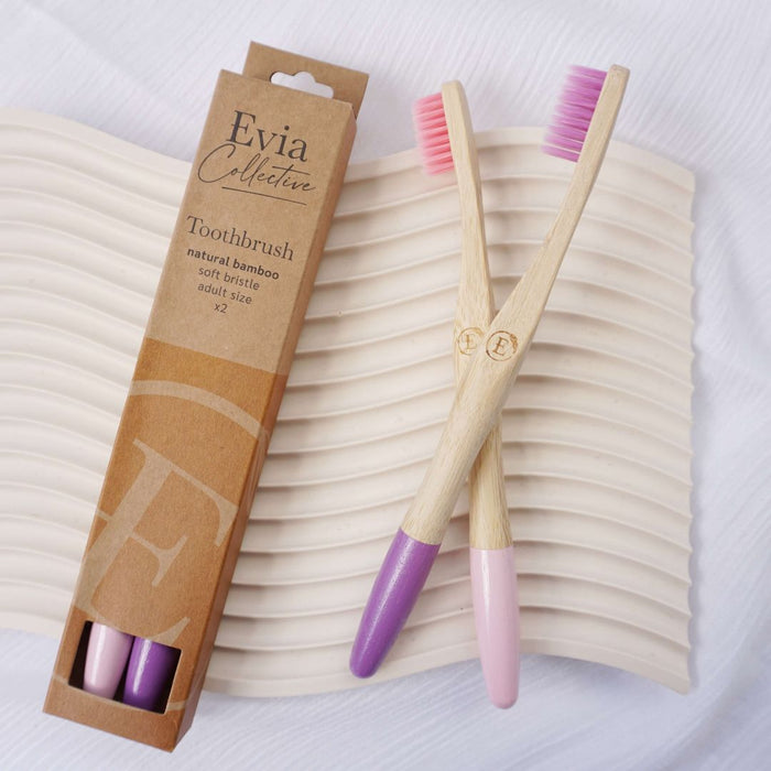 Evia Collective bamboo toothbrush - adult 2pck