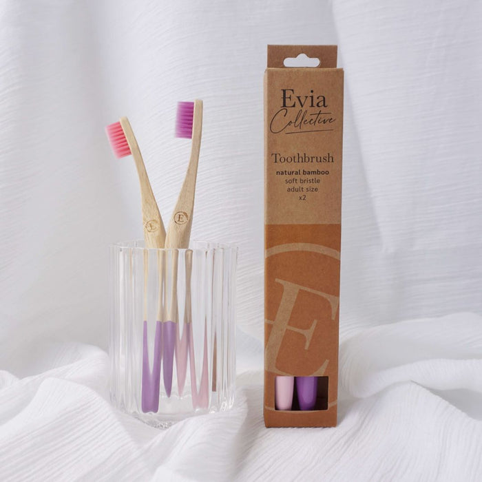 Evia Collective bamboo toothbrush - adult 2pck