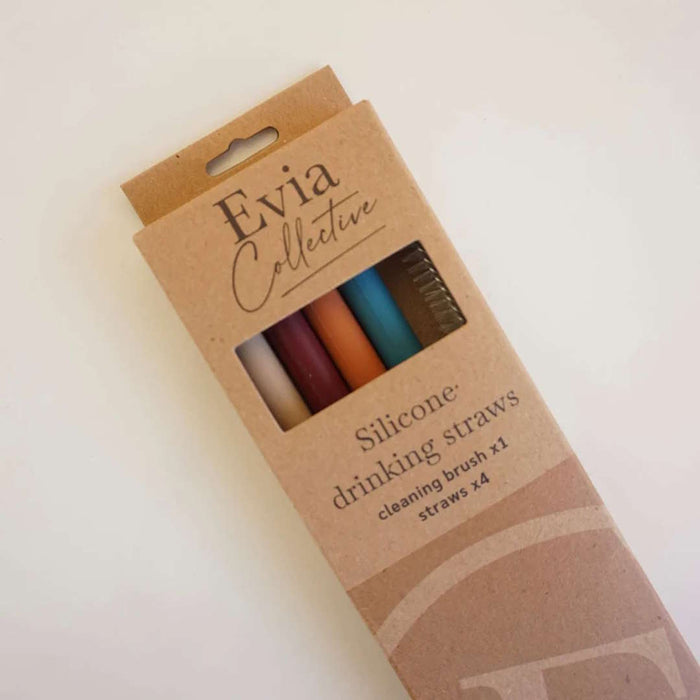 Evia Collective silicone straws 4pk