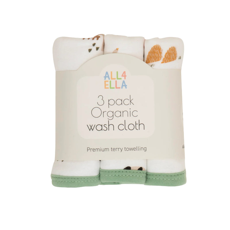All4Ella - Organic wash cloth 3pk