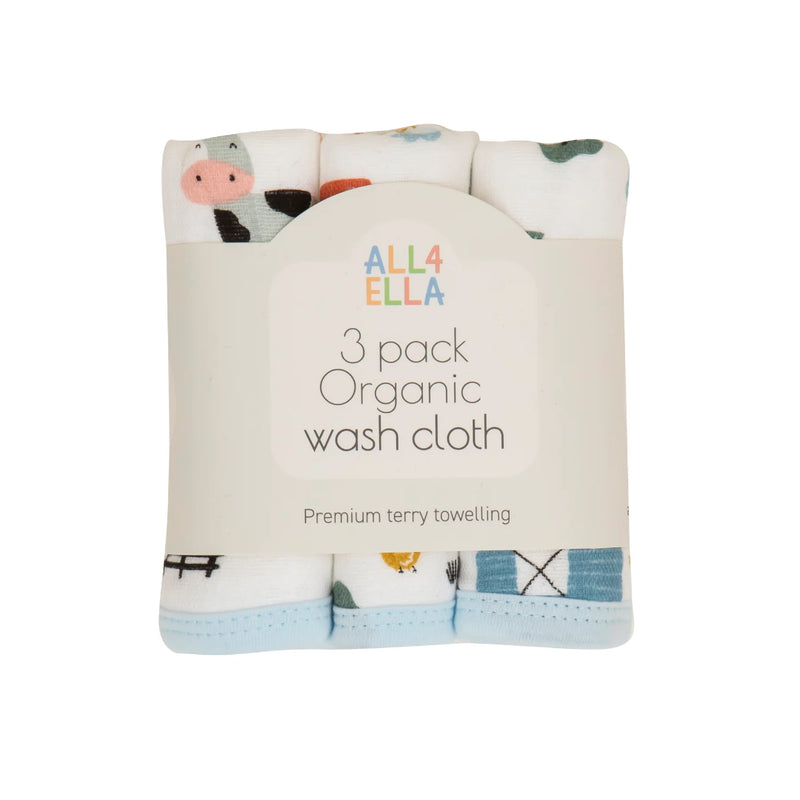 All4Ella - Organic wash cloth 3pk
