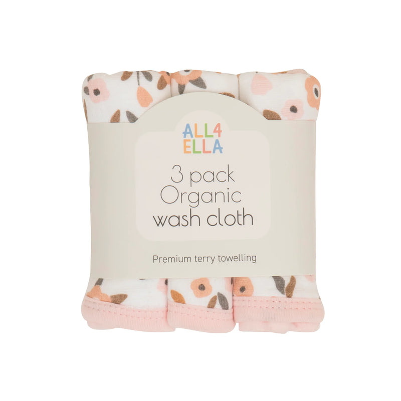 All4Ella - Organic wash cloth 3pk