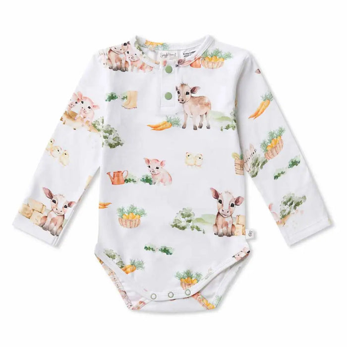 Snuggle Hunny Bodysuit Long Sleeve - Farm