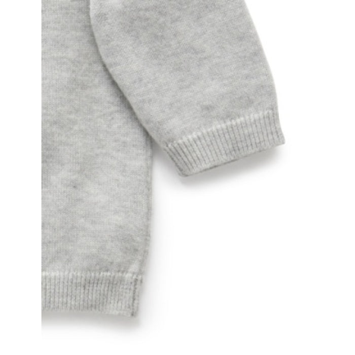 PureBaby - 100% Organic Cardigan - Grey Mélange