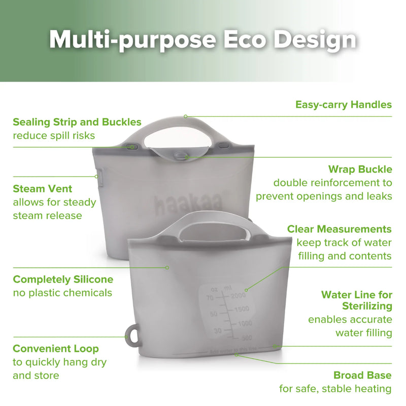 Haakaa - Multipurpose Steamer and Sterillier Bag Single - Lime