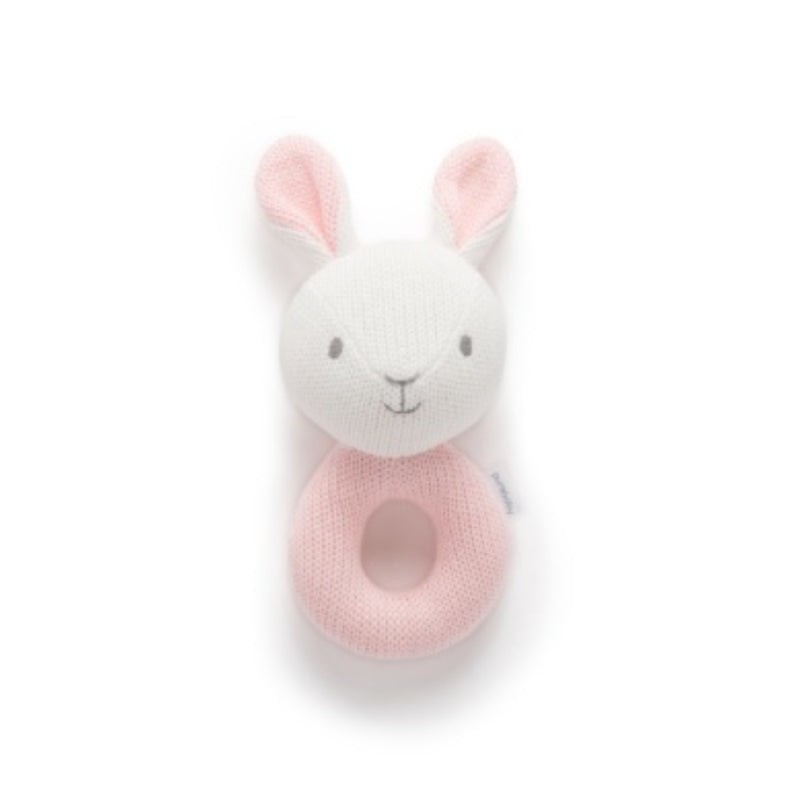 PureBaby - Knitted Animal Rattle