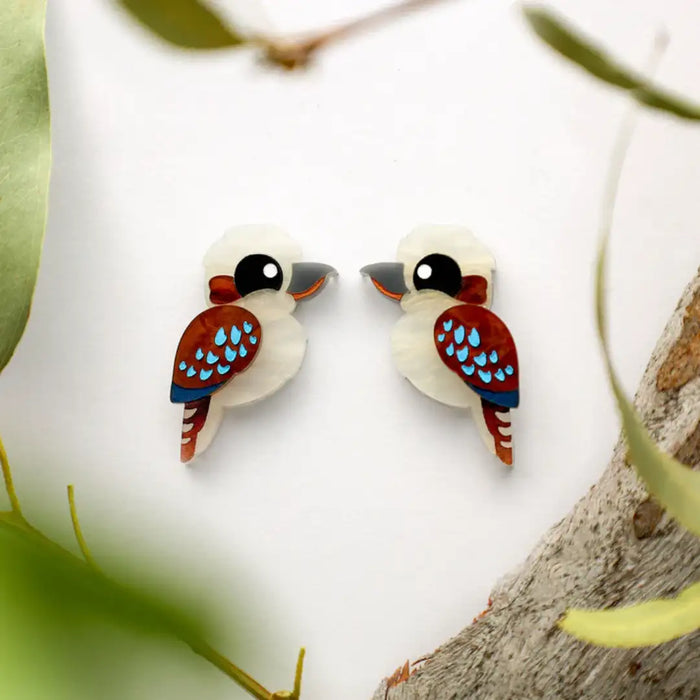 Kookaburra Studs - Statement Bird Earrings