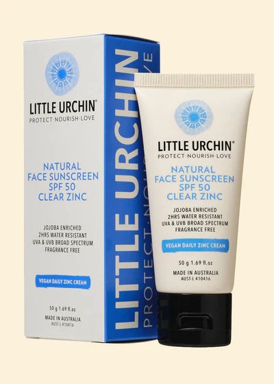 Little Urchin - Natural Face Sunscreen SPF 50 Clear Zinc