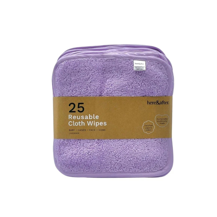 Here & After - Reusable Organic Cloth Wipes 25 pack