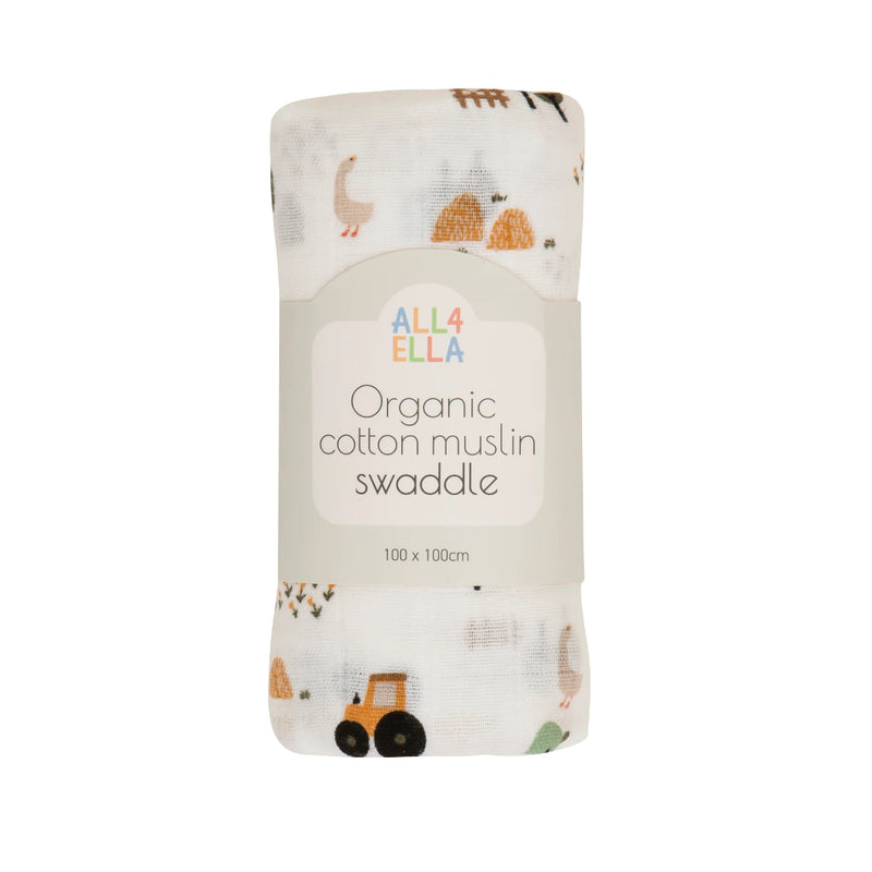 All4Ella - 100% Organic Cotton Muslin Swaddles
