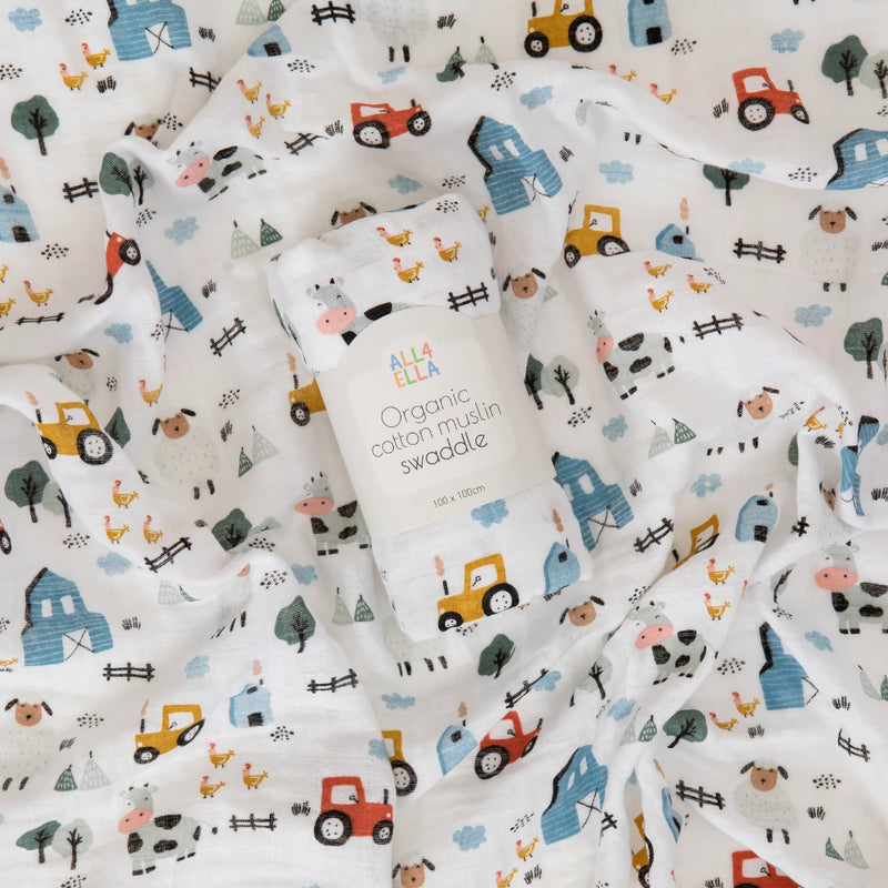 All4Ella - 100% Organic Cotton Muslin Swaddles