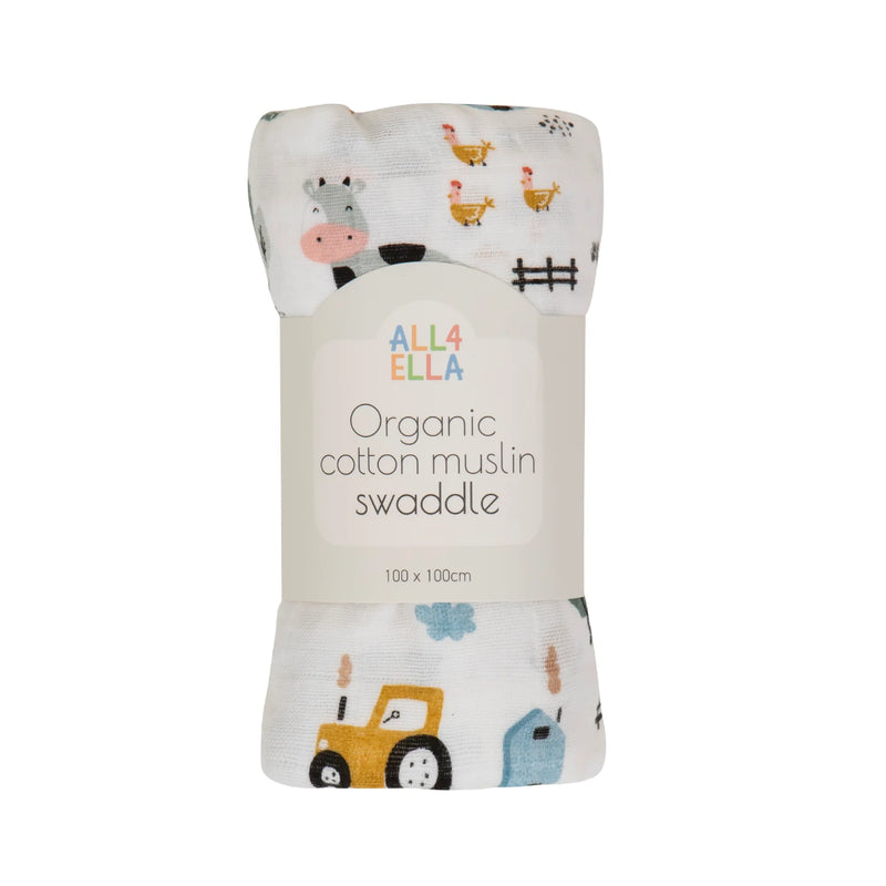 All4Ella - 100% Organic Cotton Muslin Swaddles