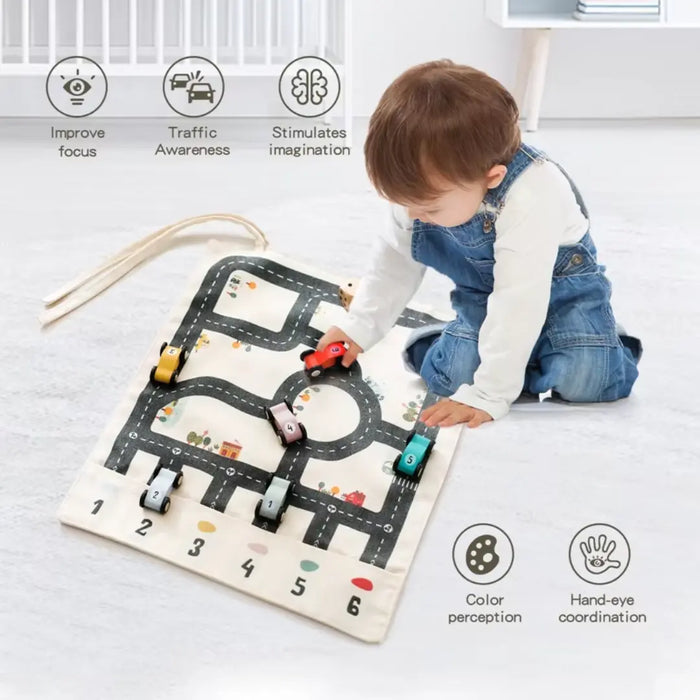 Montessori Wooden Traffic Travel Toy - Car Set