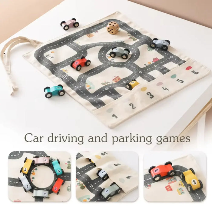 Montessori Wooden Traffic Travel Toy - Car Set