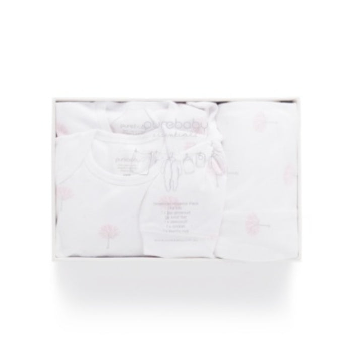 Purebaby Essentials Newborn Hospital Pack - pale pink tree