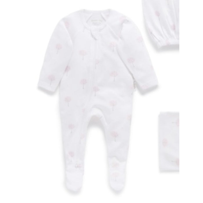 Purebaby Essentials Newborn Hospital Pack - pale pink tree