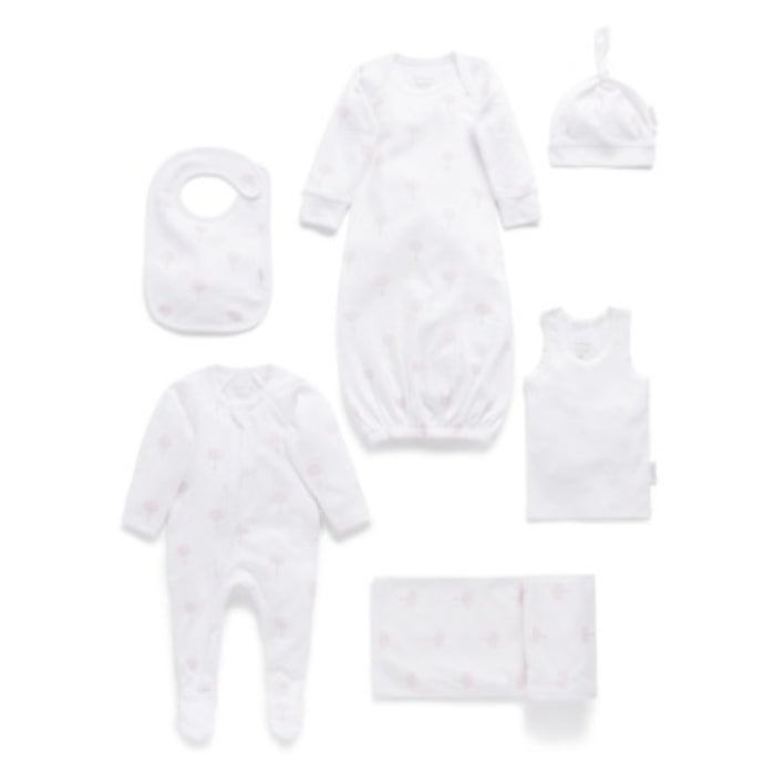 Purebaby Essentials Newborn Hospital Pack - pale pink tree